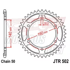 Lánckerék hátsó JT 502