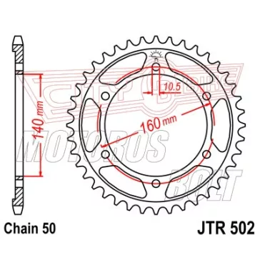 Lánckerék hátsó JT 502