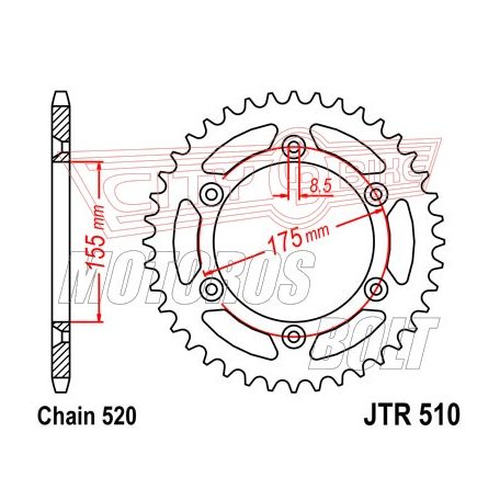 Lánckerék hátsó JT 510-48