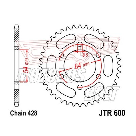 Lánckerék hátsó JT 600