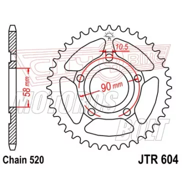 Lánckerék hátsó JT 604