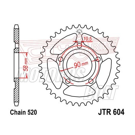 Lánckerék hátsó JT 604-38