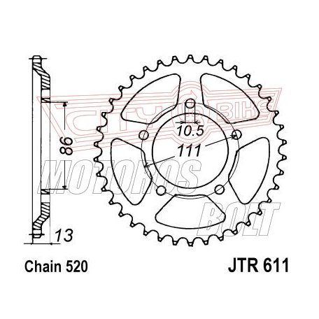 Lánckerék hátsó JT 611