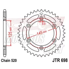 Lánckerék hátsó JT 698