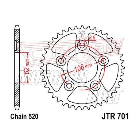 Lánckerék hátsó JT 701