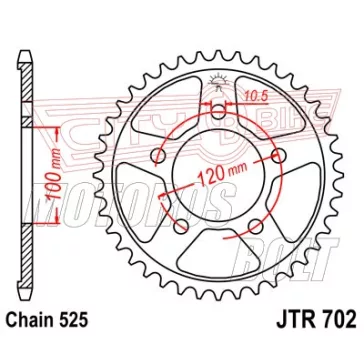 Lánckerék hátsó JT 702