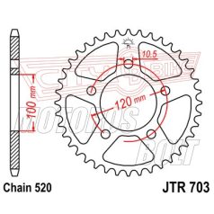 Lánckerék hátsó JT 703-44