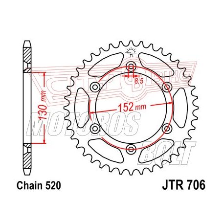 Lánckerék hátsó JT 706-48