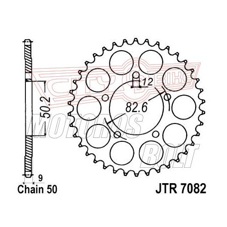 Lánckerék hátsó JT 7082