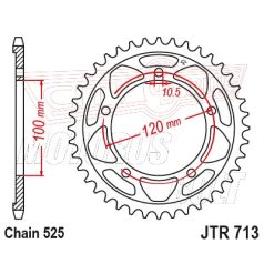 Lánckerék hátsó JT 713