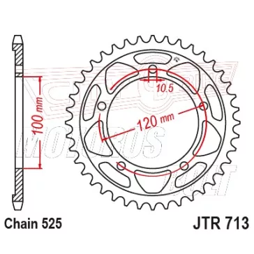 Lánckerék hátsó JT 713