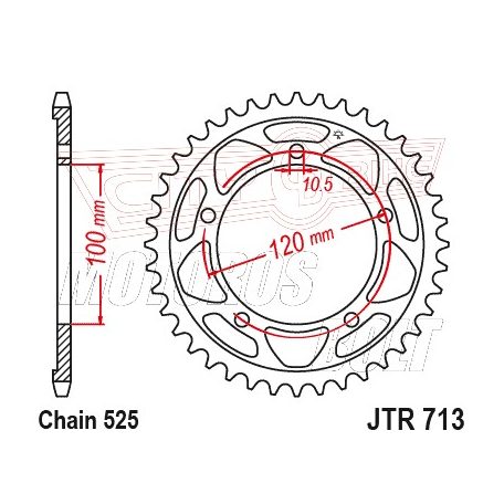 Lánckerék hátsó JT 713-41