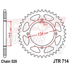 Lánckerék hátsó JT 714