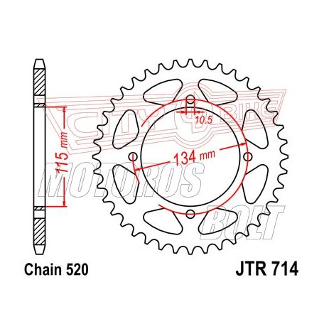 Lánckerék hátsó JT 714