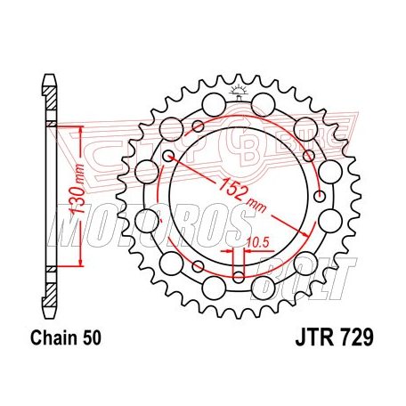 Lánckerék hátsó JT 729