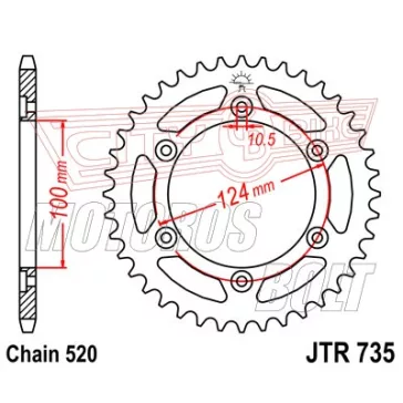 Lánckerék hátsó JT 735
