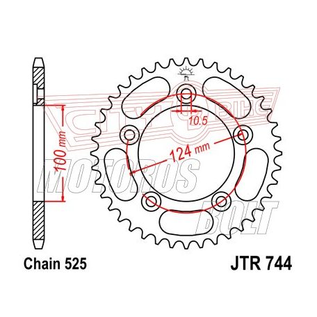 Lánckerék hátsó JT 744-38