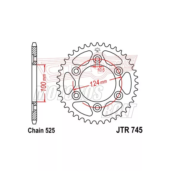 Lánckerék hátsó JT 745 Lánckerék hátsó JT 745