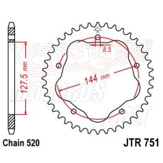 Lánckerék hátsó JT 751-42