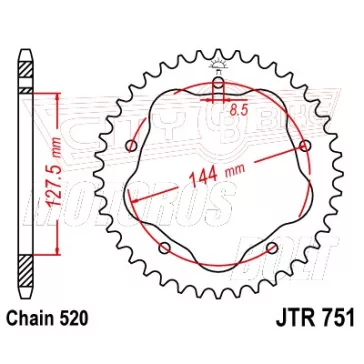 Lánckerék hátsó JT 751