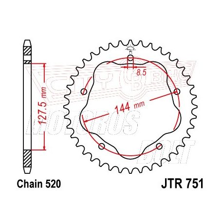 Lánckerék hátsó JT 751-42