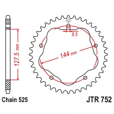 Lánckerék hátsó JT 752