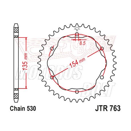 Lánckerék hátsó JT 763