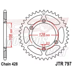 Lánckerék hátsó JT 797