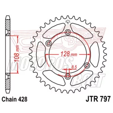 Lánckerék hátsó JT 797
