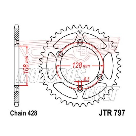 Lánckerék hátsó JT 797-57