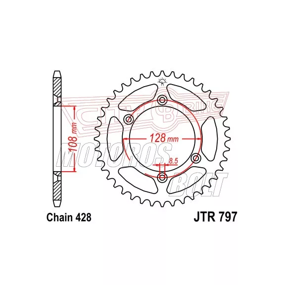 Lánckerék hátsó JT 797 Lánckerék hátsó JT 797