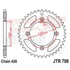Lánckerék hátsó JT 798