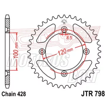Lánckerék hátsó JT 798-47