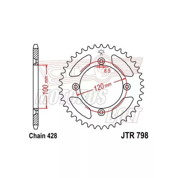 Lánckerék hátsó JT 798-47 Lánckerék hátsó JT 798-47