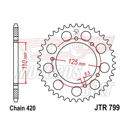 Lánckerék hátsó JT 799