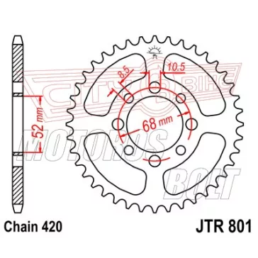 Lánckerék hátsó JT 801