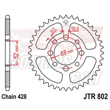 Lánckerék hátsó JT 802