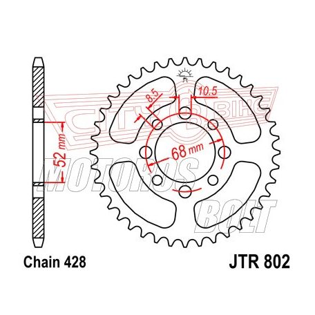 Lánckerék hátsó JT 802