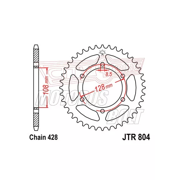 Lánckerék hátsó JT 804 Lánckerék hátsó JT 804