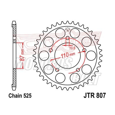 Lánckerék hátsó JT 807-48