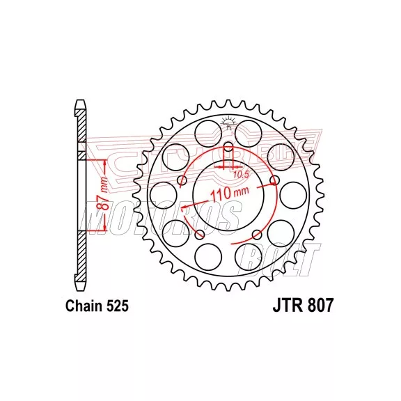 Lánckerék hátsó JT 807 Lánckerék hátsó JT 807