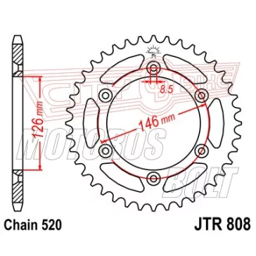 Lánckerék hátsó JT 808