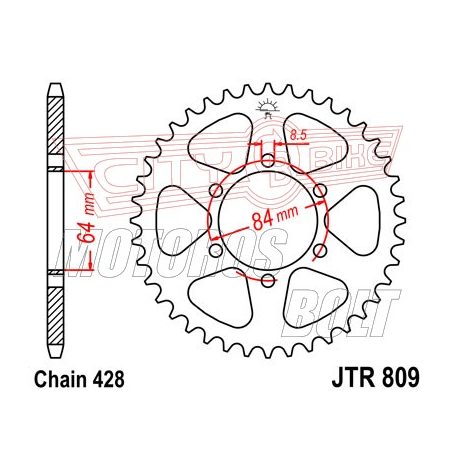 Lánckerék hátsó JT 809-47