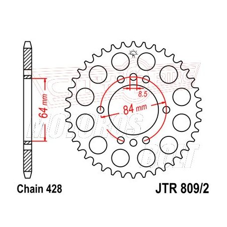 Lánckerék hátsó JT 809/2-45