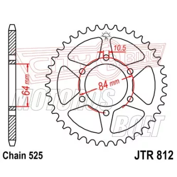 Lánckerék hátsó JT 812
