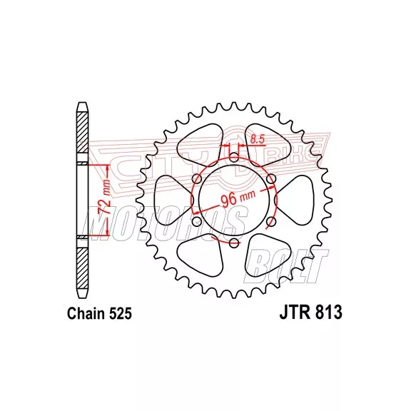 Lánckerék hátsó JT 813 Lánckerék hátsó JT 813
