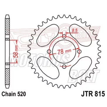 Lánckerék hátsó JT 815