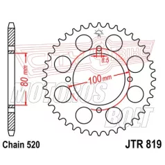 Lánckerék hátsó JT 819