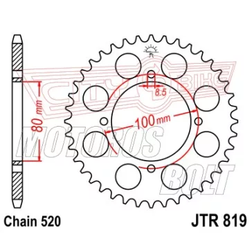 Lánckerék hátsó JT 819