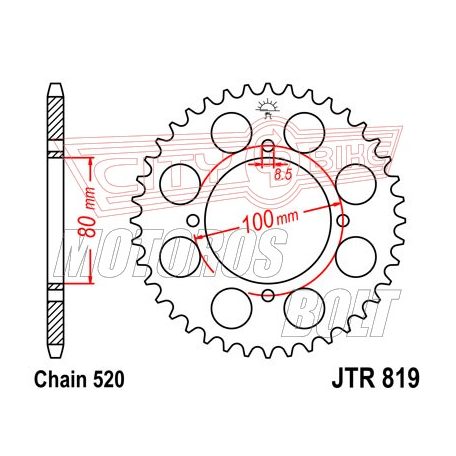 Lánckerék hátsó JT 819